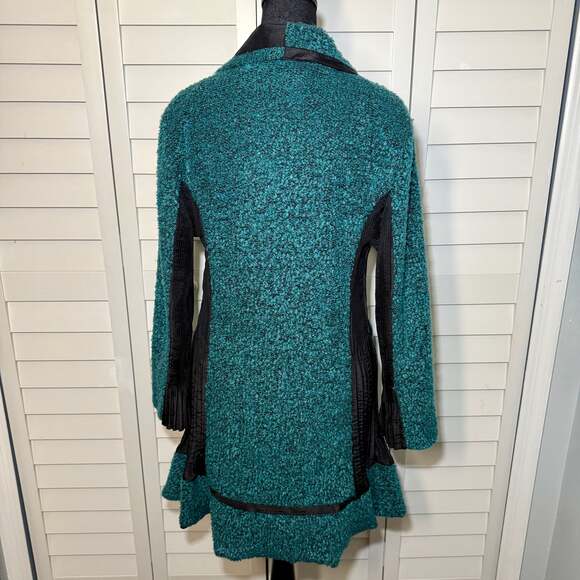 LINDI Teal Textured Art Jacket | Lagenlook Boutique Coat - Picture 4 of 10
